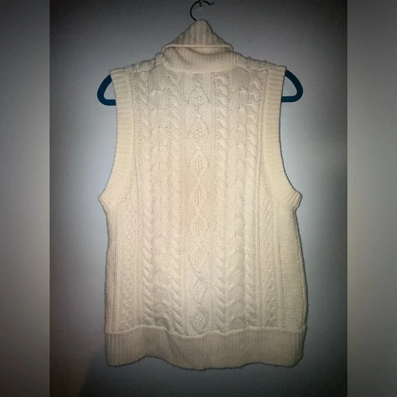 Woolrich women’s shawl‎ collar cardigan knit vest Cream small petite SP winter - Picture 2 of 4